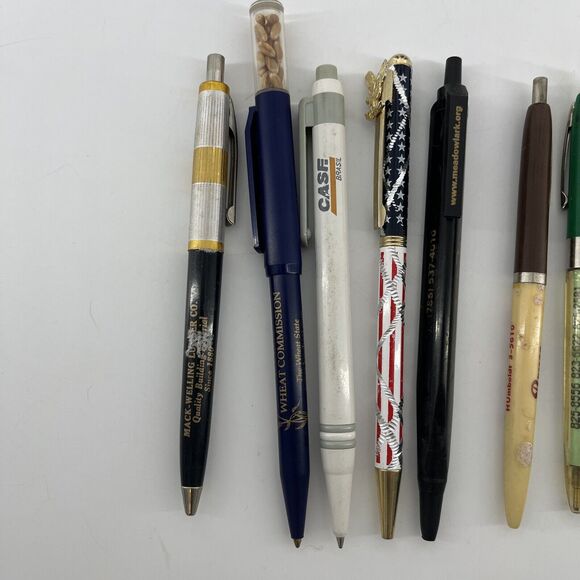 Lot of 10 Vintage Business Advertising Click Pens Collectible #5 - Picture 3 of 12